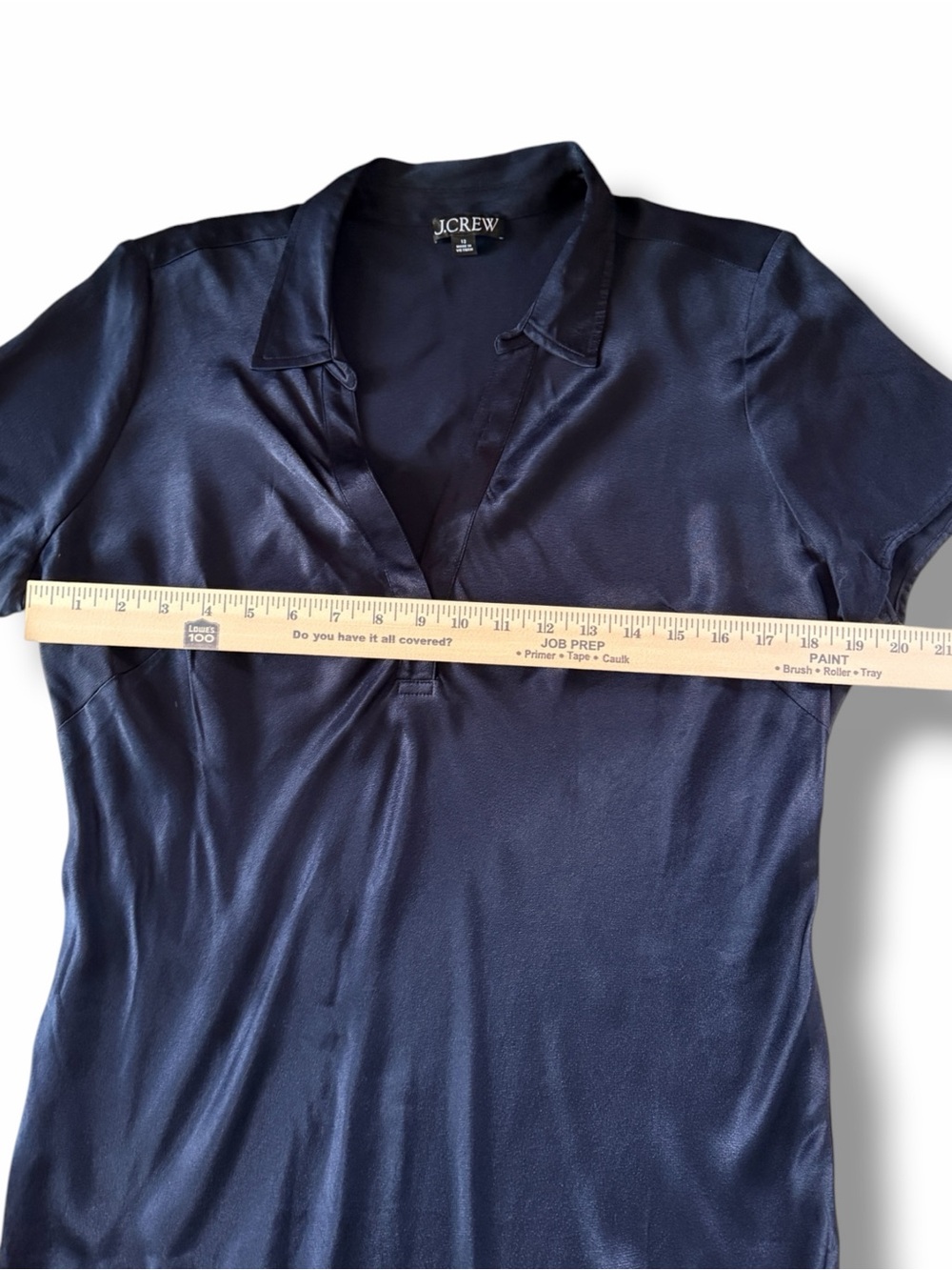 J. Crew Short Sleeve Maxi Slip Dress in Luster Crepe Navy Blue Size 12 - Picture 7 of 9